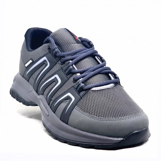 Büyük Numara Erkek Spor Ayakkabı Gri 45-46-47 Numaralar da Günlük Spor Sneaker Yürüyüş Antreman Ayakkabı BLE305